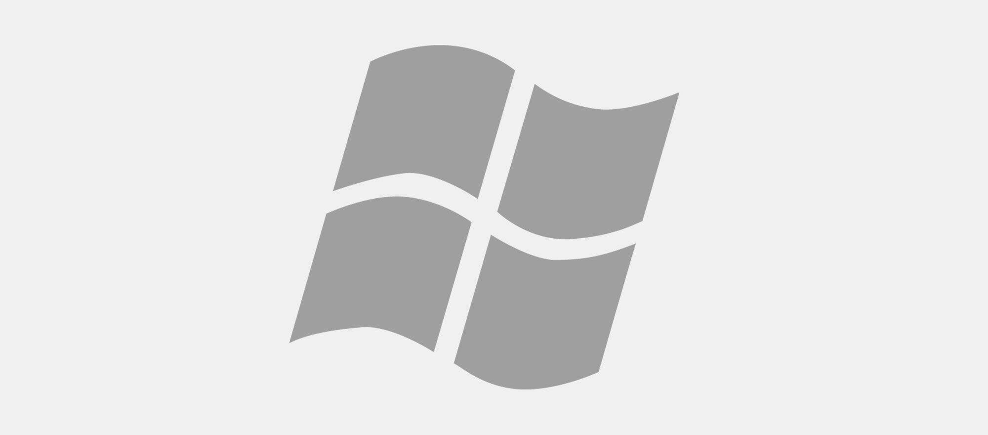 Grijs logo in de stijl van een Microsoft-venster