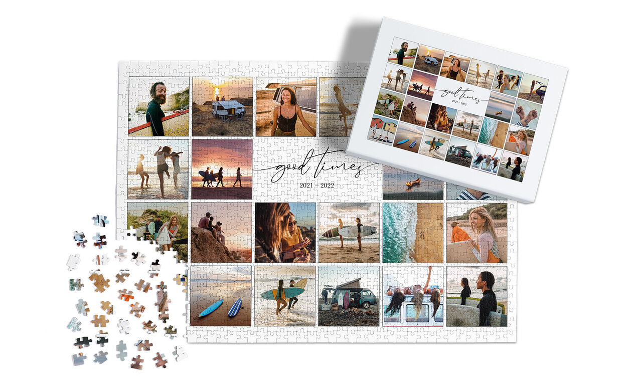 Puzzel met familiefoto's om herinneringen te delen en samen te creëren