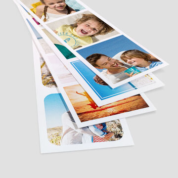 Diverse, liefdevolle foto's op een tafel, waaronder vakantiefoto's en herinneringen.