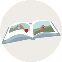 Een illustratie van een fotoboek